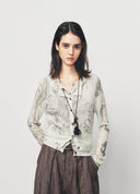 Intellectual Ink Wash Knit Cropped Cardigan