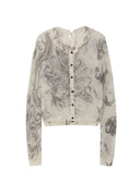 Intellectual Ink Wash Knit Cropped Cardigan