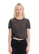 Twist Detail Sheer Knit Top