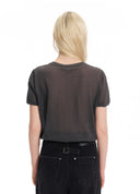 Twist Detail Sheer Knit Top