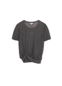 Twist Detail Sheer Knit Top