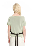 Avocado color-block layered pullover knit