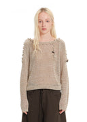 Cut-Out Shoulder Knit Sweater