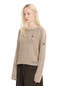 Cut-Out Shoulder Knit Sweater