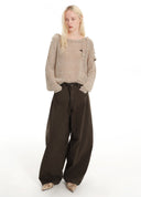 Cut-Out Shoulder Knit Sweater