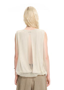 Off-white mist-texture bubble sleeveless knit