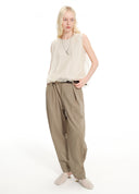 Off-white mist-texture bubble sleeveless knit