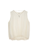 Off-white mist-texture bubble sleeveless knit