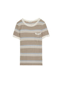 Striped Short Sleeve Knit Top