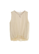 Yellow mist-texture bubble sleeveless knit