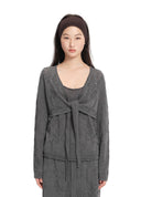 Floral knit cropped cardigan