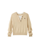 Artist Layered-Look Drop-Shoulder Knit