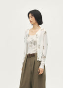 Artist Printed Cardigan & Bandeau Set