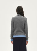 Contrast Polo Knit Sweater