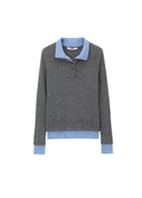 Contrast Polo Knit Sweater