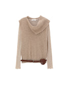 Asymmetric Neck Pullover Sweater