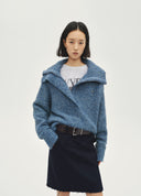 Zip-Front High-Neck Sweater