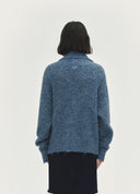 Zip-Front High-Neck Sweater