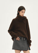 Fringed Scarf Detail Sweater