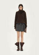 Fringed Scarf Detail Sweater