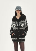 Dark Fair-Isle Wool Cardigan