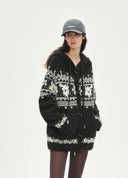 Dark Fair-Isle Wool Cardigan