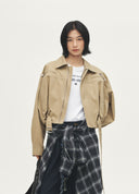 Artist Stand-Collar Moto Jacket