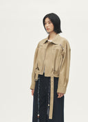 Artist Stand-Collar Moto Jacket