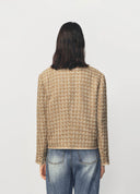 Gold Silver Thread Tweed Style Knit Jacket