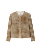 Gold Silver Thread Tweed Style Knit Jacket