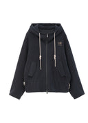 Navy Oversized Airy Hooded Jacket