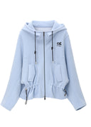 Navy Oversized Airy Hooded Jacket