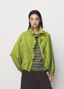 Mint Green Statement Collar Sporty Lightweight Jacket
