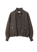 Vintage Brown Coffee Plaid Stand Collar Jacket