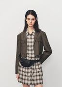 Faux Layered Cropped Tailored Vest