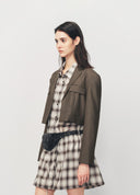 Faux Layered Cropped Tailored Vest