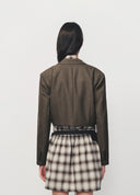 Faux Layered Cropped Tailored Vest