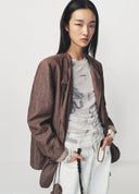 Brown Coffee Old Money Style Suit with Floral Bud Detail