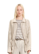 Linen-feel drawstring jacket