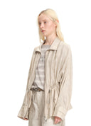 Linen-feel drawstring jacket