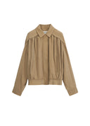 Khaki Sandwashed Cupro Jacket