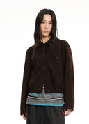 Suede-Effect Workwear Jacket