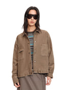 Cropped Utility Denim Jacket