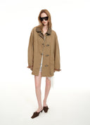 Corduroy Collar Canvas Coat
