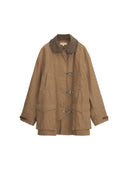 Corduroy Collar Canvas Coat
