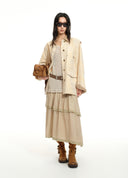 Jacquard Paneled Corduroy Jacket