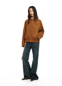 Letter Embroidered Knit Jacket