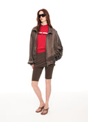 Cupro Stand Collar Jacket