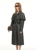 Detachable Cape Wool Trench Coat