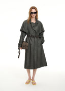Detachable Cape Wool Trench Coat